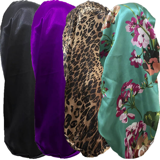 4 Pcs Satin Silky Bonnet Braids